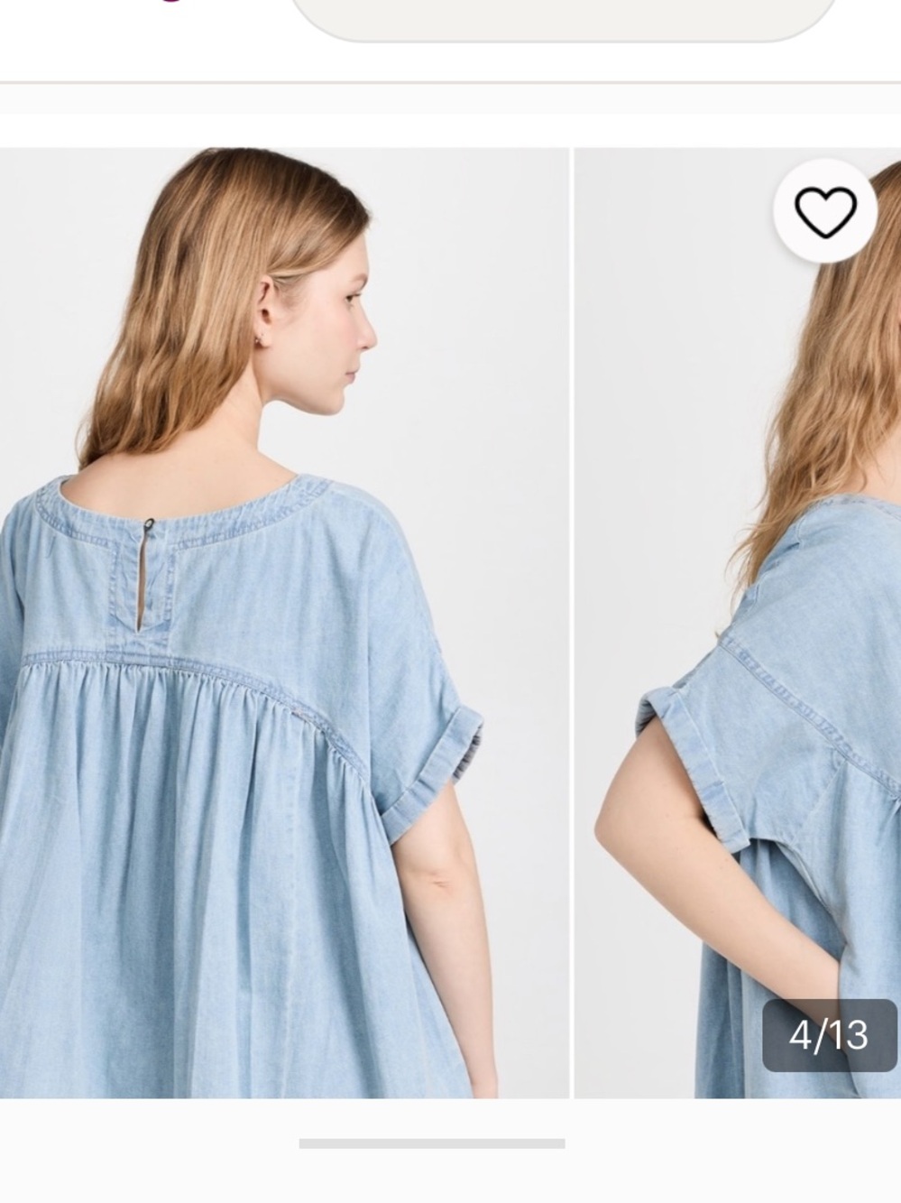 We The Free Free People Moon City Denim Shirt flaw - Picture 2 of 13